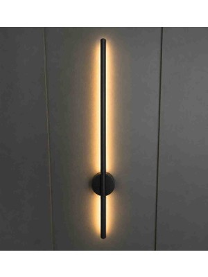 Siyah Modern LED Duvar Apliği 75 cm – 3000K Sıcak Beyaz