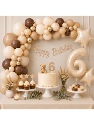 Bkmc Doğum Günü Süsleme Seti Yaş Balonlu | Doğum Günü Dekorasyon Seti | Happy Birthday | Rakam Balon | 1-9 Yaş  Happy Birthday ve Yıldız Folyo Balon Seti Doğum Günü Parti Dekarasyon Seti Süsü