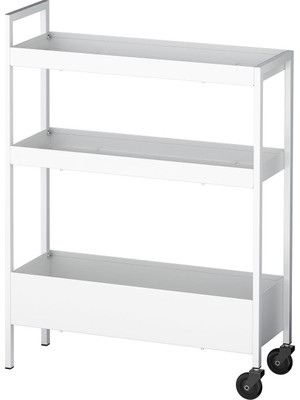 IKEA Modern Beyaz Banyo Servis Arabası 5X19 - Şık Banyo Aksesuarı - Kaliteli Modern Tasarım
