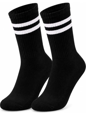 Tenra Ace Kadın Çizgili Tenis Çorabı - Spor Soket Çorap