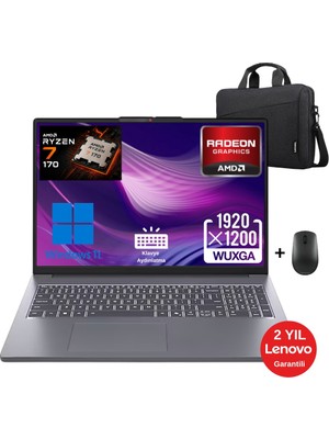 Lenovo Ideapad Slim 3 Amd Ryzen 7 170 16GB 512GB SSD WINDOWS11 15.3"  83K700PSTR- Lenovo Çanta - Mouse Emt
