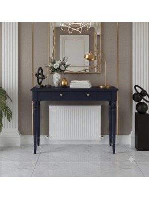 Roys Ahşap 120 cm Masif Tornalı Lacivert Petek Üstü Yüksek Dresuar