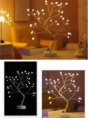Just Cheap Store Işıklı Ağaç Inci LED Dekoratif Masa Üstü LED Işık