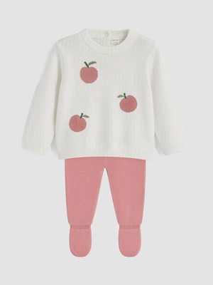 LC Waikiki Desenli Kız Bebek Triko Takım  (W6)