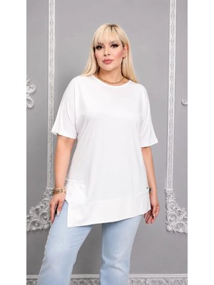 Mügerella Büyük Beden Asimetrik Şık Rahat ve Esnek  Tunik