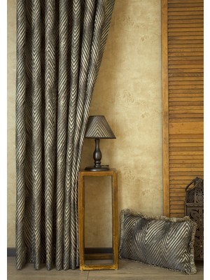 Massarelli Zigzag Geometrik  Fon Perde Çok Renkli 1-3 Sık Pile