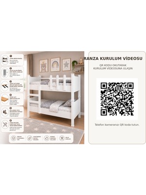 Banana Baby Ipek Tamamı Mdf Ayrılabilir 90*190 Demir Profil Destekli Mdf Ayaklı Ranza