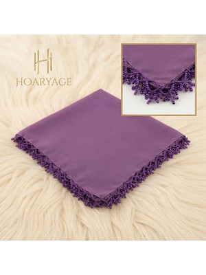Hoaryage El Emeği Kum Boncuklu Tığ Oyası Yazma ,tülbent Yemeni, Fular ,4 Kenar Oyalı