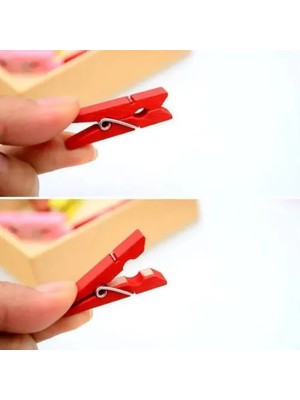 Just Cheap Store 100LÜ Renkli Ahşap Mandal Seti 2.5 cm