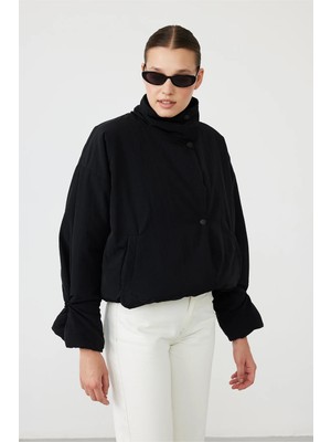 Facette Arden Kısa Bomber Mont Siyah