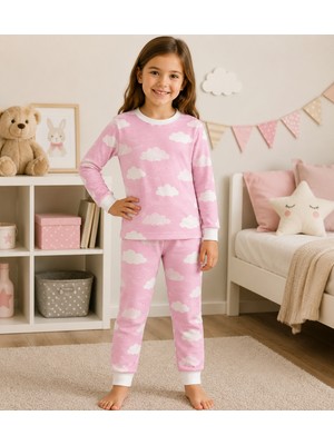Mivora Pembe Bulut Kız Çocuk Pijama Takımı