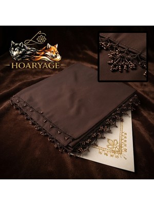 Hoaryage El Emeği Kum Boncuklu Tığ Oyası Yazma ,tülbent Yemeni, Fular ,4 Kenar Oyalı