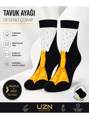 Uzn Socks Ördek Ayaklı Komik Çorap | Siyah Yenilikçi Tasarım Hediyelik Unisex Çorap