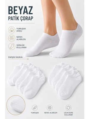 Uzn Socks Uzn Sock 10 Çift Beyaz Pamuklu Bilek Boy Çorap Unisex Günlük Kısa Spor Çorap