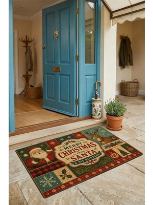 Valerine Life Kapı Önü Paspası 45X70CM Iç Dış Mekan Yeni Yıl Ürünleri Noel Süsleri Noel Dostları
