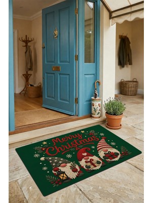 Valerine Life Kapı Önü Paspası 45X70CM Iç Dış Mekan Yeni Yıl Ürünleri Noel Süsleri Yılbaşı Cüceleri