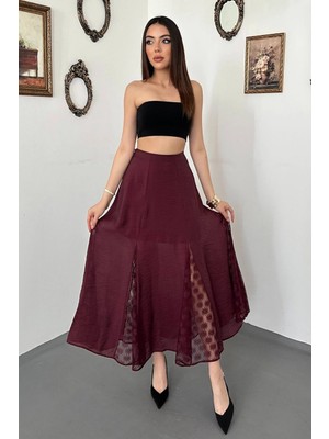 Moda Days Kadın Uzun Etek Dantel Detaylı Kloş