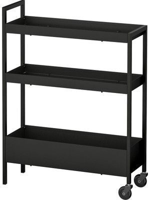 IKEA Modern Siyah Banyo Servis Arabası 5X19 - Şık Banyo Aksesuarı - Kaliteli Modern Tasarım