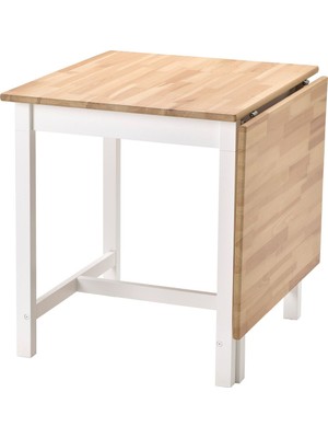Hobiurun Katlanır Mutfak Masası, Açık Kahverengi-Beyaz, 2-4 Kişilik, Katlanabilir, 67/124X75 cm
