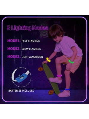 Just Cheap Store Festival &amp; Parti LED Bileklik Baskı Yapılabilir 3 Farklı Mod Işıklı 1 Adet