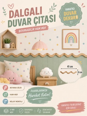 Meta Design Boyanabilir Dekoratif Su Dalgası Model Duvar Çıtası