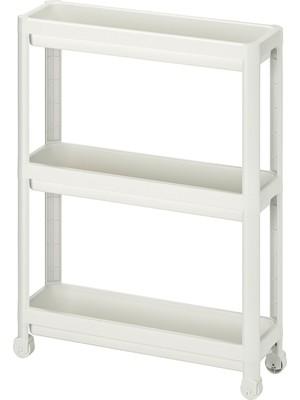 IKEA Modern Beyaz Banyo Servis Arabası 54X18 - Şık Banyo Aksesuarı - Kaliteli Modern Tasarım