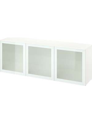 Hobiurun Dolap Kombinasyonu, Beyaz-Buzlu Cam, 180X42X65 Cm, Glassvık