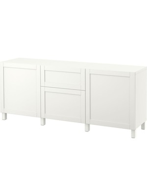 Hobiurun Dolap kombinasyonu, beyaz, 180x42x74 cm, HANVIKEN, çıt çıt raylı