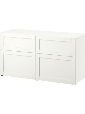 Hobiurun Dolap Kombinasyonu, Beyaz, 120X42X65 Cm, Hanvıken, Çıt Çıt Raylı