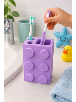 Wowolab Blok Tasarımlı Diş Fırçalık Diş Macunu Standı 3D Baskı Organizer