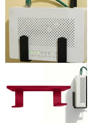 Enuia Kırmızı Yapışkanlı Duvara Asılabilir Modem Adsl Wifi Yükseltici Router Saklama Duvara Montaj Kutusu Organizer Raf