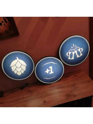 Saturno78 Efs Artıbir 3 Lü Trio LED Işıklı Duvar Dekoru