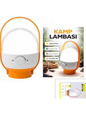 Ankaverse 40 LED Kamp Lambası - Fener USB Şarjlı Ayarlanabilir Işık 6.4W - 2400MAH ST-5660 (5286)