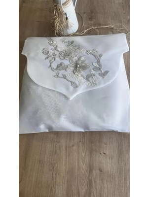 Ceki Home Fransız Güpürlü Zarf Bohça Nişan Söz Saten Bohça Lüks 3 Boyutlu Çeyizlik Bohça 50X50 cm 1 Adet