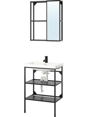 IKEA Modern Siyah Banyo Aksesuar Seti 64X43 - Şık Banyo Aksesuarı - Kaliteli Modern Tasarım