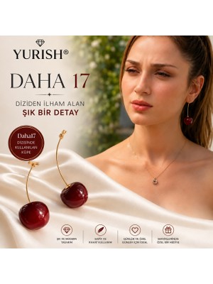 Yurish Kadın Gold Trend Kiraz Küpe