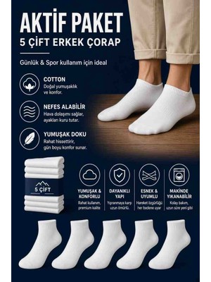 Nevzat Şahin Küçüktilki EST 1987 Pamuklu 5'li Paket Pamuklu Çorap