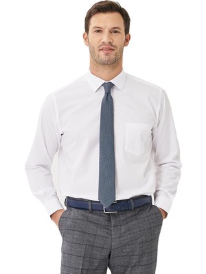Happy Trend Ac&co / Altınyıldız Classics Kolay Ütülenebilir Comfort Fit Geniş Kesim Klasik Yaka Gömlek, Renk Beyaz, Beden Xxl