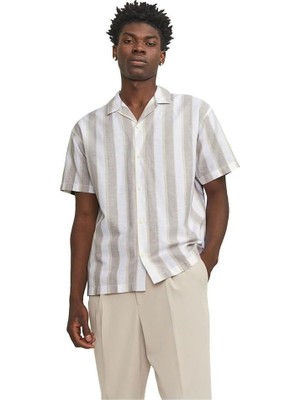 Happy Trend Jack & Jones Jprccsummer Strıpe Resort Shırt S/s Ln Gömlek Erkek