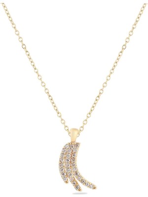 Zirkon Kolye Gold 45 cm