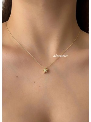 Aksesuaris Minimal Yıldız Gold Kadın Kolye