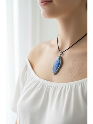 Moda Accessories Doğal Dokulu Oval Zirkon Taşlı Amatist Taşı Kolye Ucu