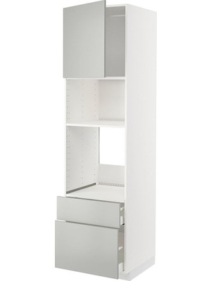 Hobiurun Fırın-mikrodalga fırın boy dolabı, HAVSTORP açık gri, 60x60x220 cm