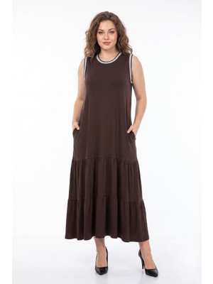 Wearon Kadın Kalın Askılı Viskon Likralı Elbise 7279 BGL-ST05665