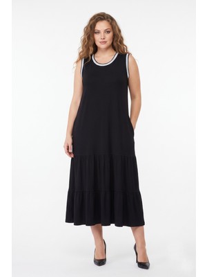 Wearon Kadın Kalın Askılı Viskon Likralı Elbise 7279 BGL-ST05665