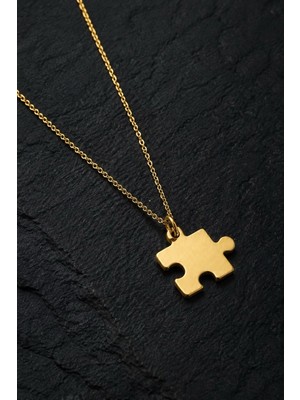 Nalia Takı Puzzle Gümüş Kolye (Gold)