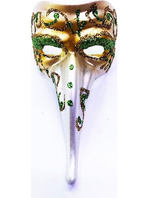HemenGo BZS7896 Yeşil Renk Işlemeli Seramik Malzemeden Imal Venedik Uzun Maske Magnet HMNG8632