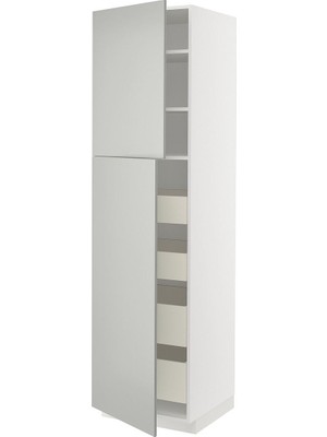 Hobiurun Mutfak Boy Dolabı, Havstorp Açık Gri, 60X60X220 cm