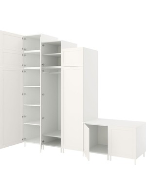 Hobiurun Platsa Gardırop, Beyaz, 300X57X271 cm