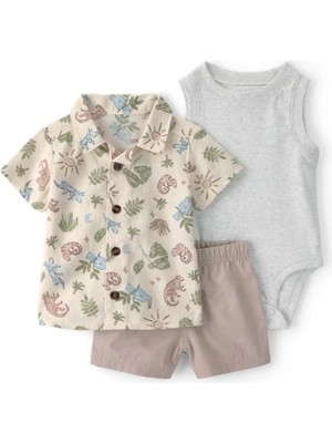 Carter's Erkek Bebek Gömlek Şort Set 1U585410 Renkli